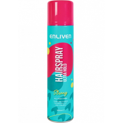 ENLIVEN HAIRSPRAY STRONG ULTRA HOLD FOR ALL HAIR TYPES 300 ML ENLIVEN HAIRSPRAY STRONG ULTRA HOLD FOR ALL HAIR TYPES 300 ML